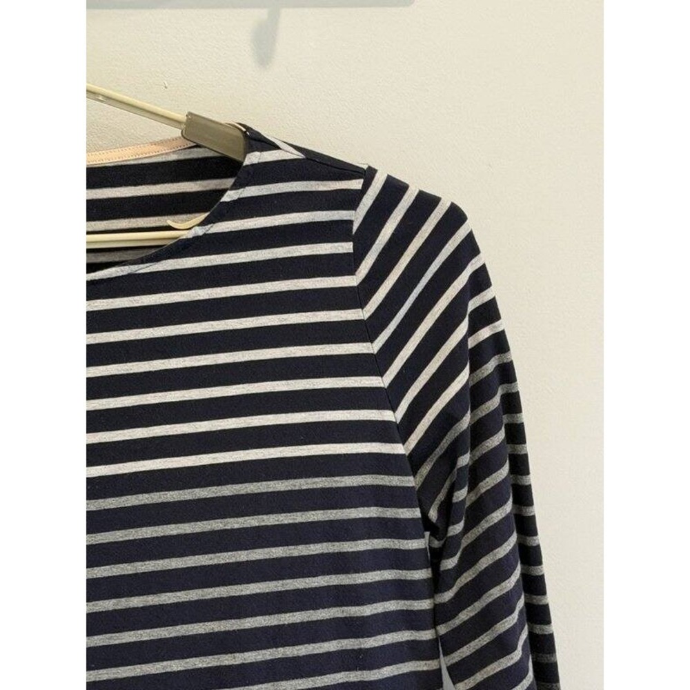 Boden Breton Striped Long‎ Sleeve Cotton Shirt Black Gray Size 14 - Picture 2 of 9